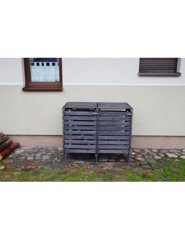 Kompostowniki - Śmietnikowa wiata na dwa kosze o pojemności 240 l - antracytowa - product 7