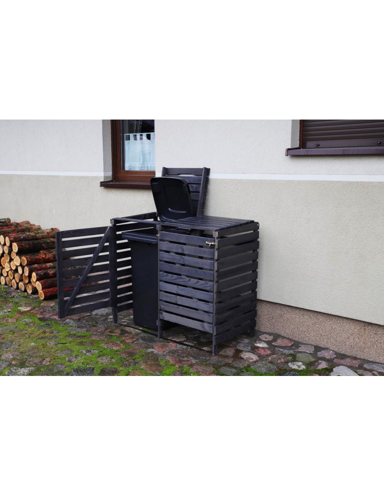 Kompostowniki - Śmietnikowa wiata na dwa kosze o pojemności 240 l - antracytowa - product MODO24.PL 8