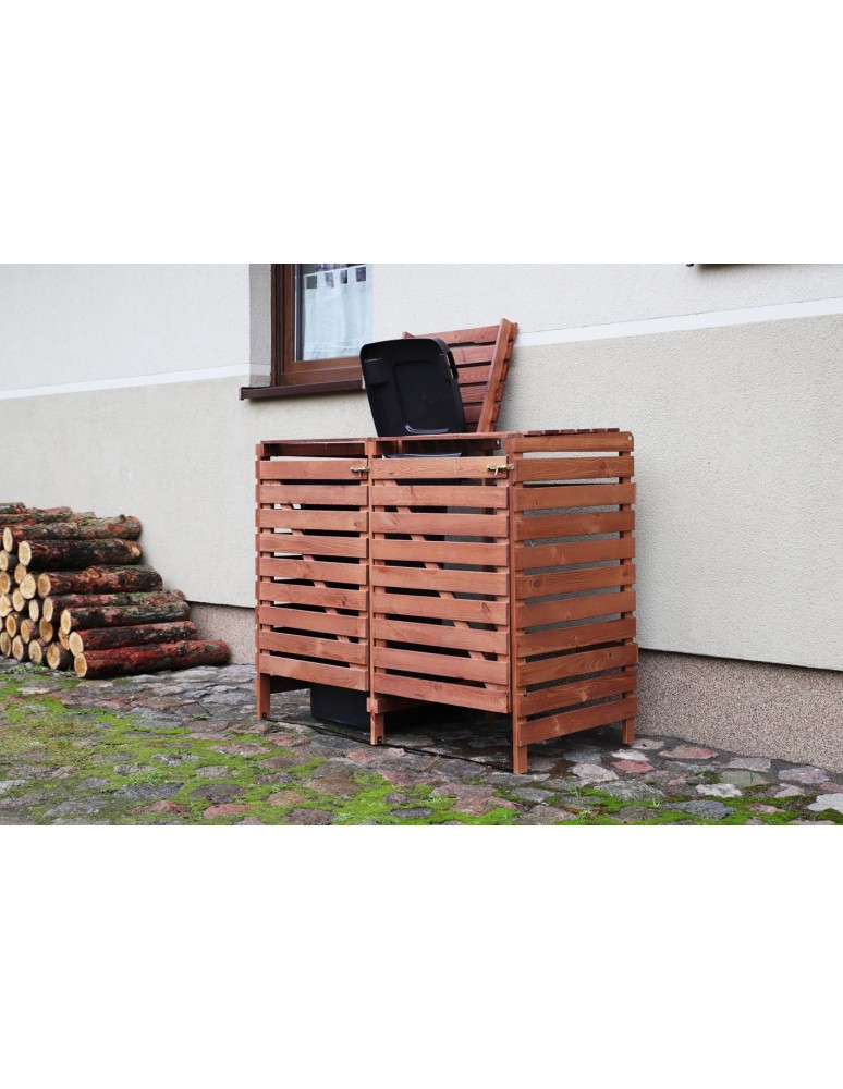 Kompostowniki - Podwójna brązowa obudowa na kosze na śmieci 240L - product MODO24.PL 6