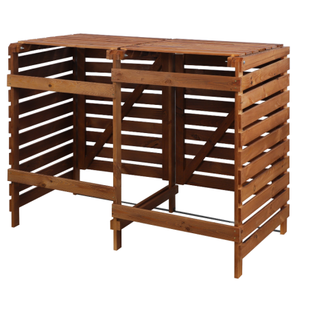 Podwójna brązowa obudowa na kosze na śmieci 240L