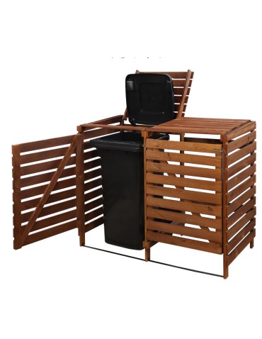Podwójna brązowa obudowa na kosze na śmieci 240L