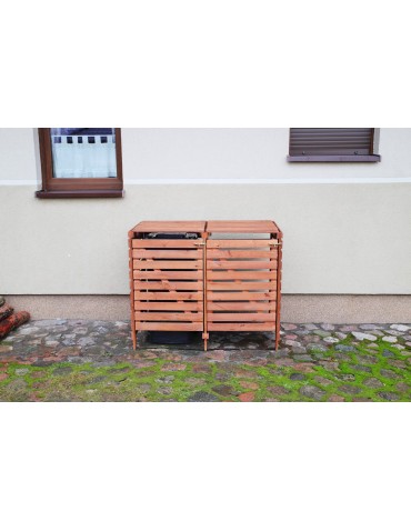 Kompostowniki - Podwójna brązowa obudowa na kosze na śmieci 240L - product 5