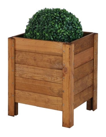 Brązowa drewniana doniczka na balkon RDS-4-1