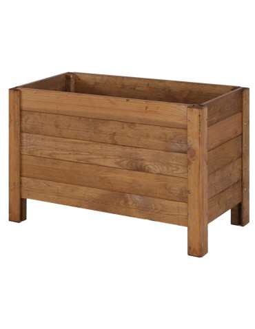 Prostokątna donica RDS-4-2 z drewna sosnowego · kolor brązowy - product 2