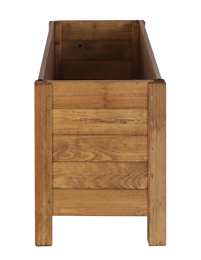 Kwietniki i donice - Duża donica sosnowa RDS-4-3 na kwiaty i rośliny zielone · kolor brązowy - product MODO24.PL 4