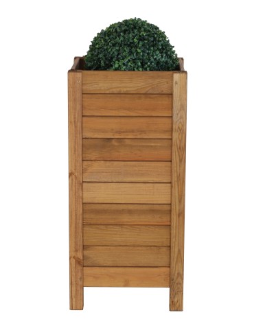 Kwietniki i donice - Brązowa drewniana doniczka na balkon RDS-7-1 - product 3