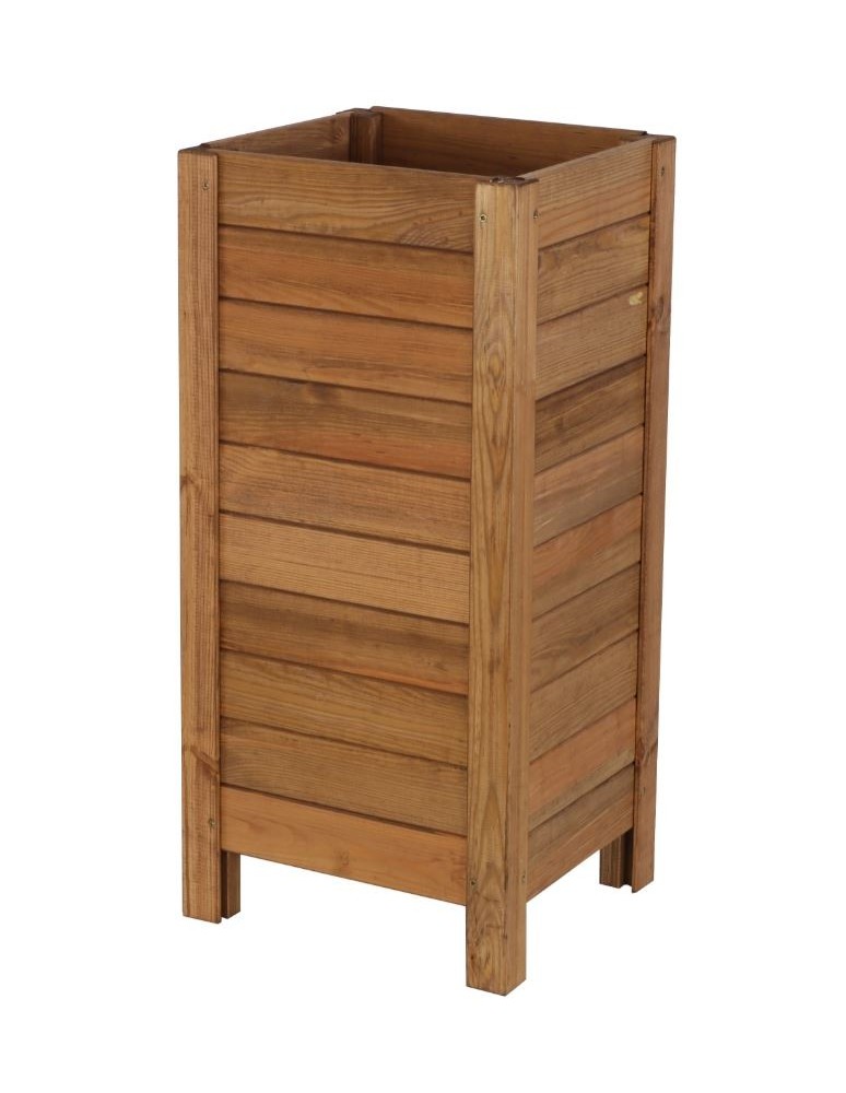 Kwietniki i donice - Brązowa drewniana doniczka na balkon RDS-7-1 - product MODO24.PL 4