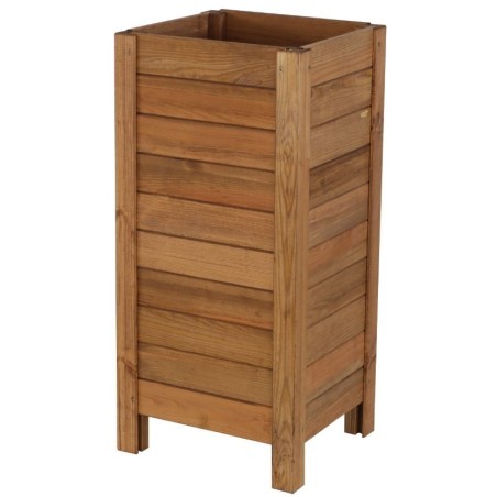 Brązowa drewniana doniczka na balkon RDS-7-1