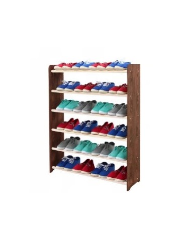 Regał na buty RBS-6-65 · brązowe boki (dekor) · białe szczebelki