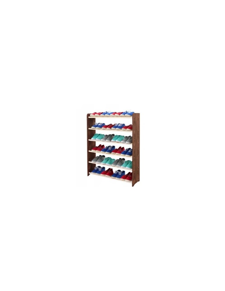 Regały na buty/ szafki otwarte RBS - Regał na buty RBS-6-65 · brązowe boki (dekor) · białe szczebelki - produkt MODO24.PL 1