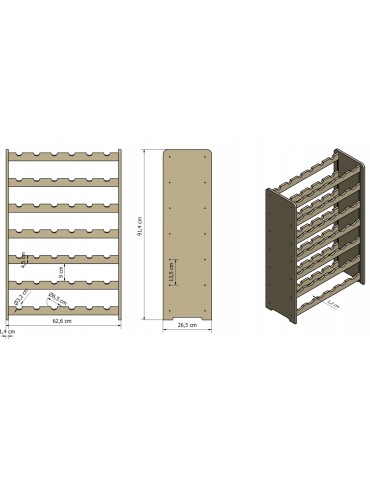 Seria RW-20 - Regał na wino RW-20-42 · palony dąb - product 4