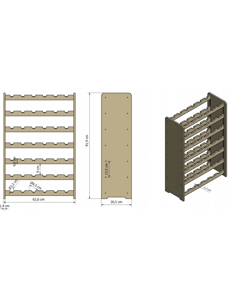 Seria RW-20 - Regał na wino RW-20-42 · palony dąb - product MODO24.PL 4