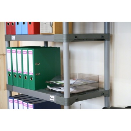 Regał plastikowy TYTAN-4 czerwony · 138x60x46 · Nośność półki 160 kg