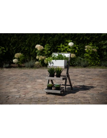 Kwietniki i donice - Uniwersalny stojak RDEZ w kolorze szarym na kwiaty · zioła · książki · dekoracje - product 3