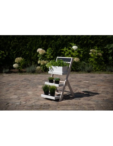 Kwietniki i donice - Oryginalny stojak RDEZ w kolorze białym na zioła · kwiaty · ozdoby · książki - product 4