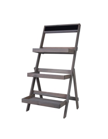 Trzypiętrowy stojak rozkładany RDEZ w kolorze szarym na kwiaty · książki · dekoracje - wariant wysoki