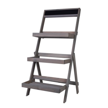 Trzypiętrowy stojak rozkładany RDEZ w kolorze szarym na kwiaty · książki · dekoracje - wariant wysoki