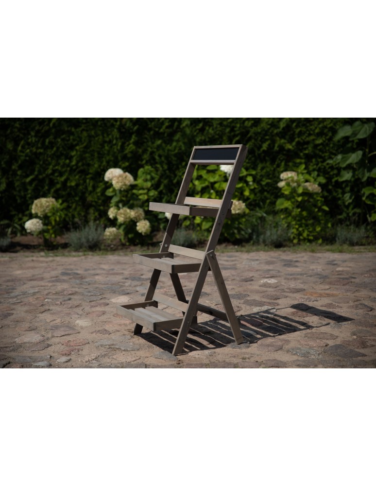 Kwietniki i donice - Trzypiętrowy stojak rozkładany RDEZ w kolorze szarym na kwiaty · książki · dekoracje - wariant wysoki - product MODO24.PL 2