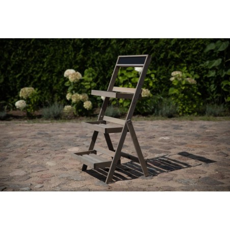 Trzypiętrowy stojak rozkładany RDEZ w kolorze szarym na kwiaty · książki · dekoracje - wariant wysoki