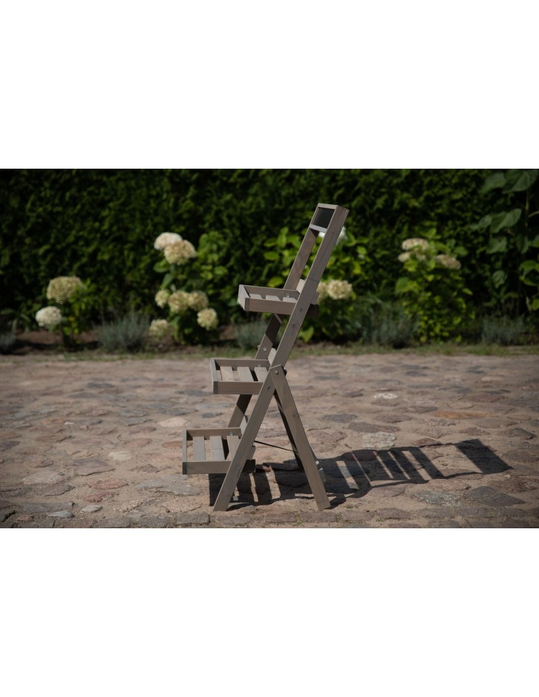 Kwietniki i donice - Trzypiętrowy stojak rozkładany RDEZ w kolorze szarym na kwiaty · książki · dekoracje - wariant wysoki - product MODO24.PL 3