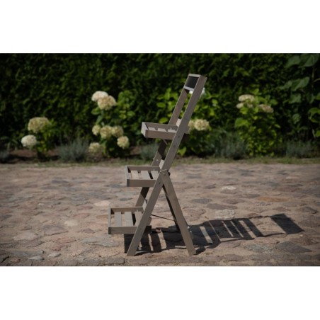 Trzypiętrowy stojak rozkładany RDEZ w kolorze szarym na kwiaty · książki · dekoracje - wariant wysoki