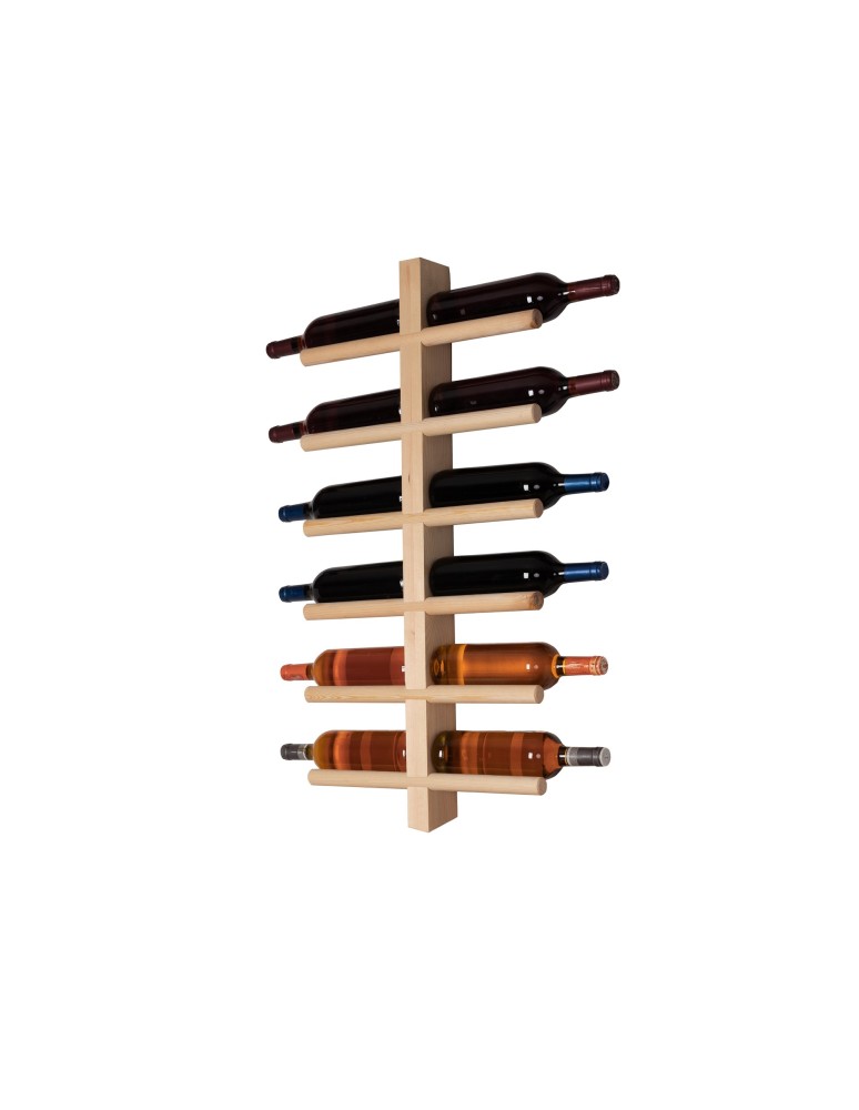 Seria RW-23 - Wieszak na wino RW-23-12 na ścianę · surowe drewno sosnowe - produkt MODO24.PL 1