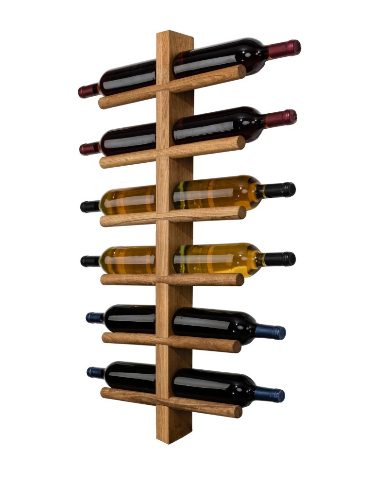 Seria RW-24 - Dębowy wieszak na wino RW-24-12_O_NT - drewno olejowane - produkt MODO24.PL 1