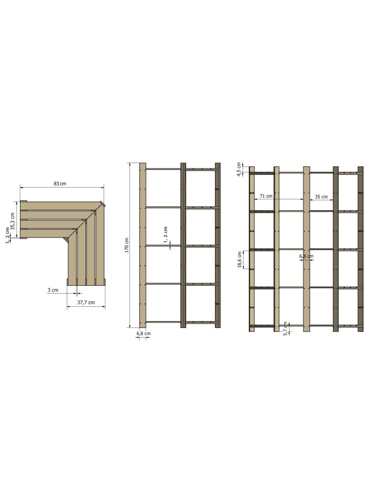 regały seria B - Narożny regał sklepowy B-20 170x85x38 - product MODO24.PL 7