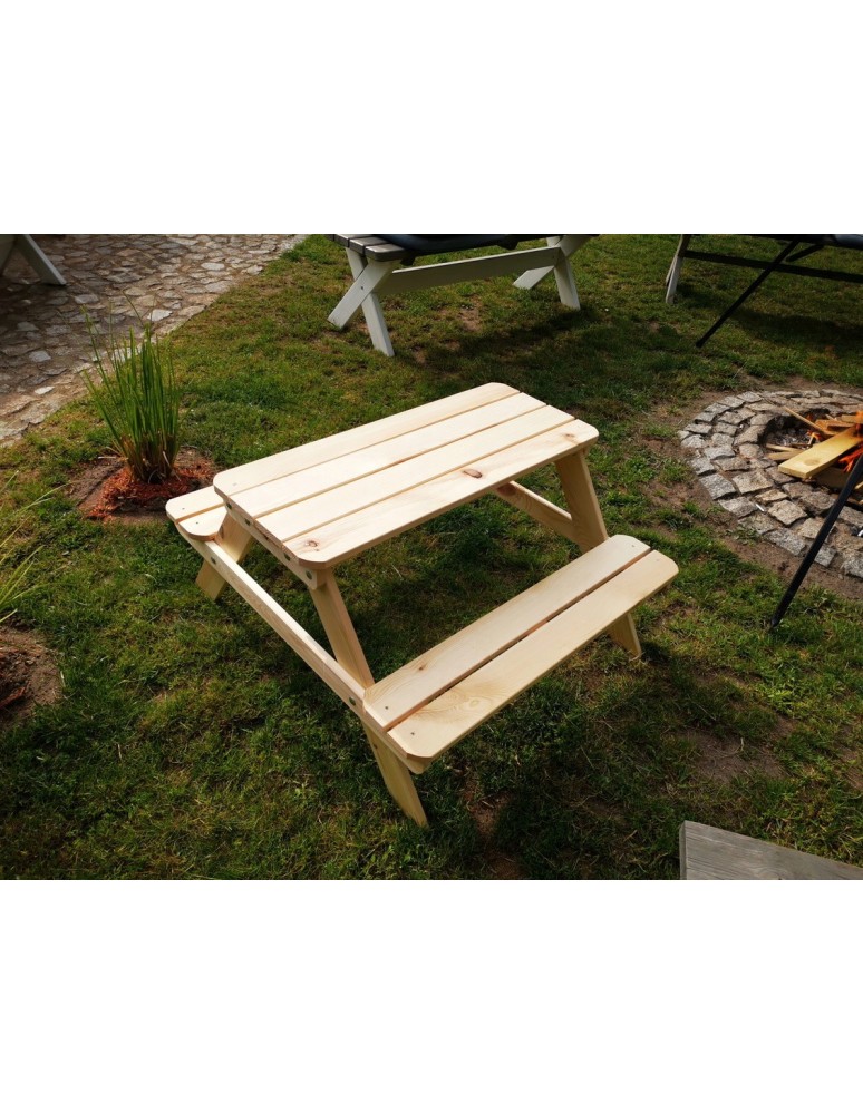 Dom i ogród - Stolik Piknikowy Dla Dzieci - Naturalne Drewno Sosnowe - product MODO24.PL 5