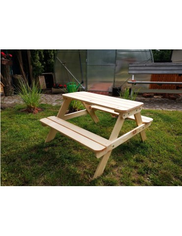 Dom i ogród - Stolik Piknikowy Dla Dzieci - Naturalne Drewno Sosnowe - product 6