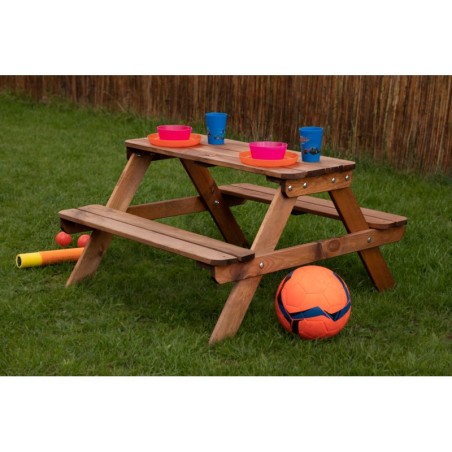 Sosnowy Stolik Ogrodowy Dla Dzieci  Brązowy