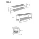 Dwupiętrowy regał na obuwie ▪ RBO-2 ▪ Brązowy