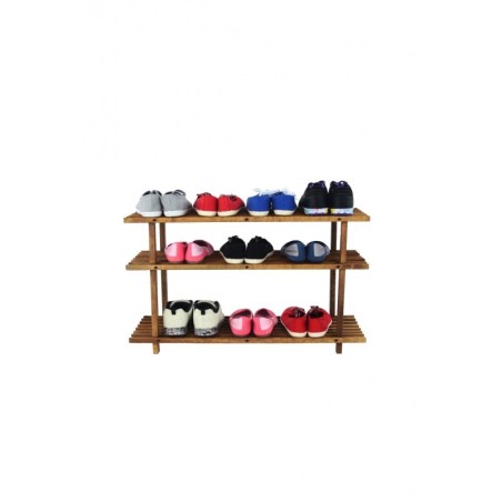 Drewniany stojak na buty ▪ 3 poziomy ▪ RBO-3 ▪ Brązowy