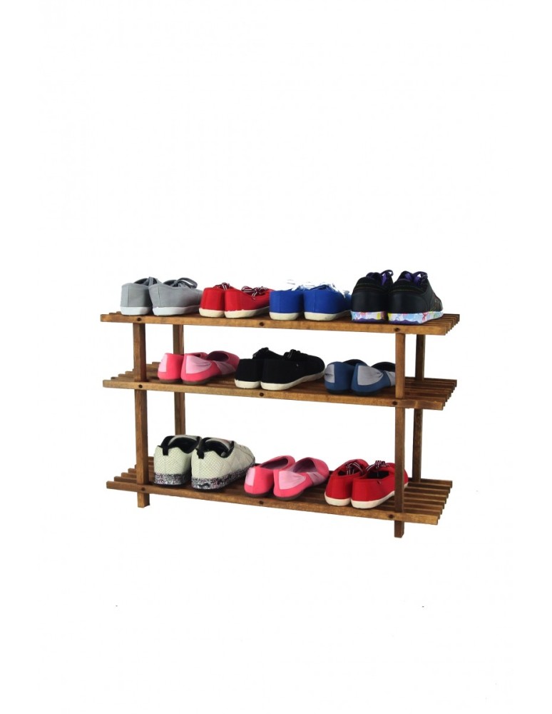 Stojaki na obuwie/ stojaki na buty/ półka RBO - Drewniany stojak na buty ▪ 3 poziomy ▪ RBO-3 ▪ Brązowy - product MODO24.PL 4