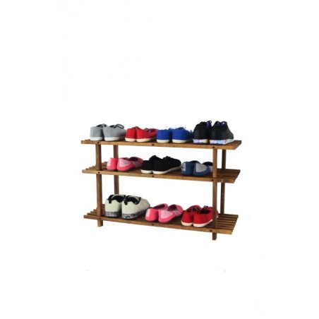 Drewniany stojak na buty ▪ 3 poziomy ▪ RBO-3 ▪ Brązowy