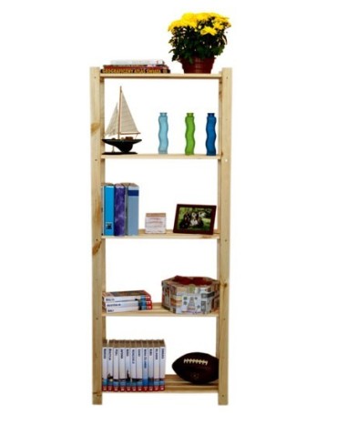 Ażurowy Regał Sosnowy ~ 5 Półek ~ Surowy ~ RA-5-65