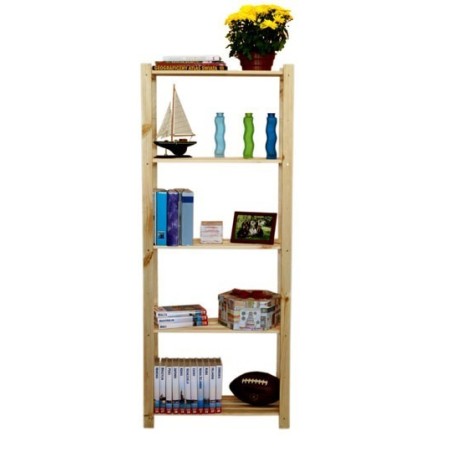 Ażurowy Regał Sosnowy ~ 5 Półek ~ Surowy ~ RA-5-65