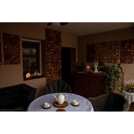 Akacjowe Podkładki Na Stół ⚛ Okorowane ⚛ Olejowane ⚛ ø 9-12 cm ⚛ 6 sztuk