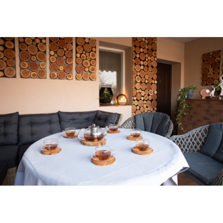 Dębowe Podkładki Na Stół ⚜ Okorowane ⚜ Olejowane ⚜ ø 9-12 cm ⚜ 2 sztuki