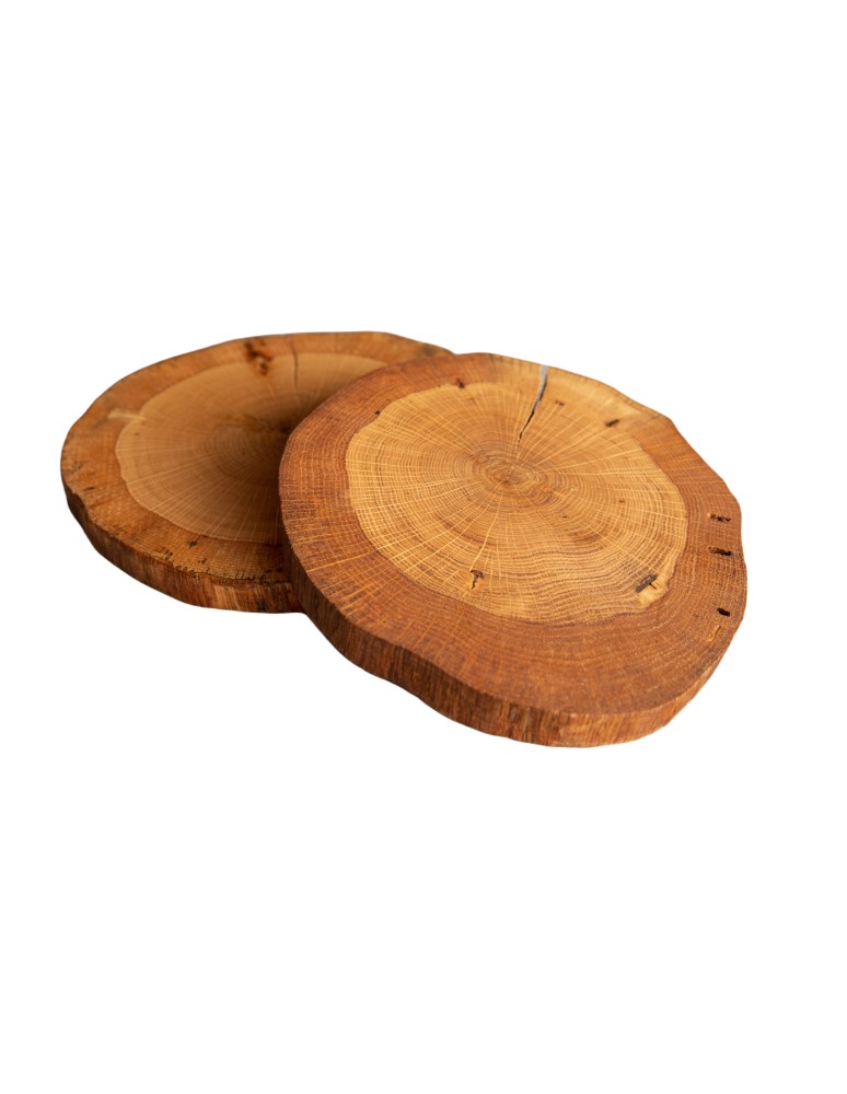 Zestawy Podkładek Na Stół - Dębowe Podkładki Na Stół ⚜ Okorowane ⚜ Olejowane ⚜ ø 9-12 cm ⚜ 2 sztuki - product MODO24.PL 4