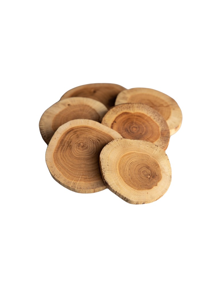 Zestawy Podkładek Na Stół - Dębowe Podkładki Na Stół ⚜ Okorowane ⚜ Olejowane ⚜ ø 9-12 cm ⚜ 6 sztuk - product MODO24.PL 2