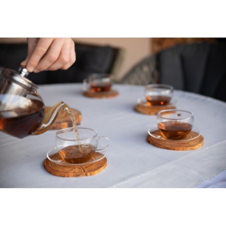 Podkładki Na Stół ◎ Czeremcha ◎ Okorowane ◎ Olejowane ◎ ø 12-15 cm ◎ 6 sztuk