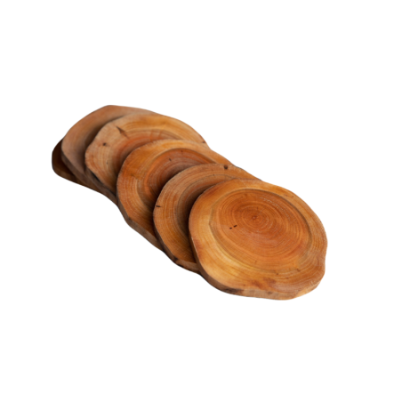 Podkładki Na Stół ◎ Czeremcha ◎ Okorowane ◎ Olejowane ◎ ø 12-15 cm ◎ 6 sztuk