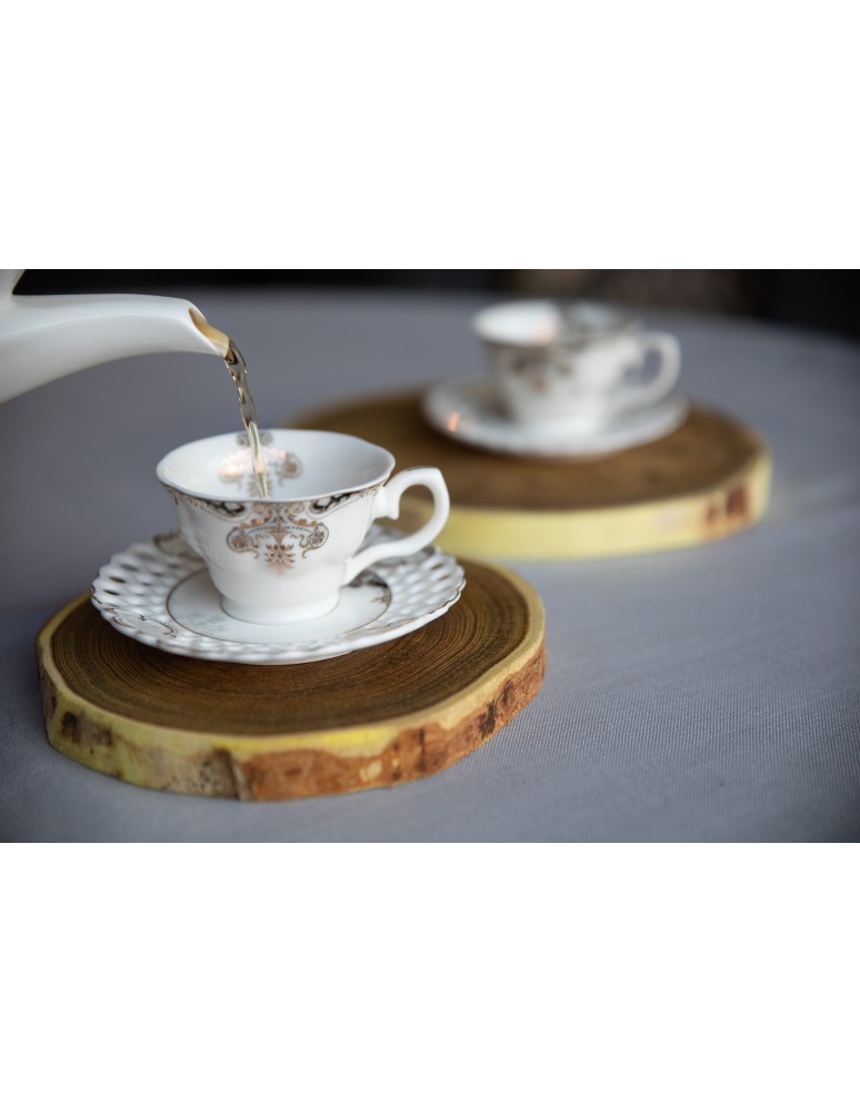 Zestawy Podkładek Na Stół - Podkładki na Stół  z Modrzewia ◎ Okorowane i Olejowane ◎ ø 12-15 cm ◎ 2 sztuki - product MODO24.PL 3