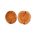 Podkładki na Stół  z Modrzewia ◎ Okorowane i Olejowane ◎ ø 12-15 cm ◎ 2 sztuki