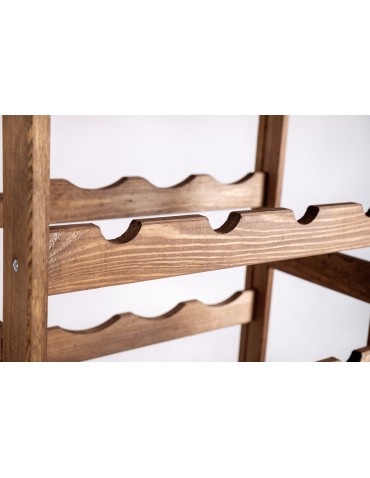Sosnowy regał na wino RW-1-32 ▪ W kolorze brązowym - product 2
