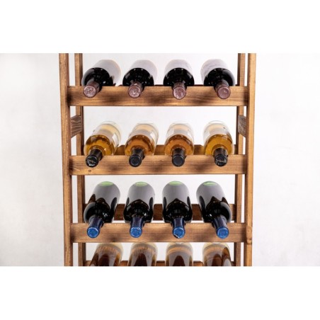 Sosnowy regał na wino RW-1-32 ▪ W kolorze brązowym