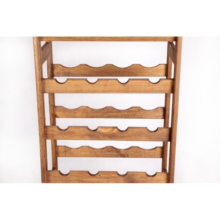 Sosnowy regał na wino RW-1-32 ▪ W kolorze brązowym