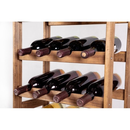 Sosnowy regał na wino RW-1-32 ▪ W kolorze brązowym
