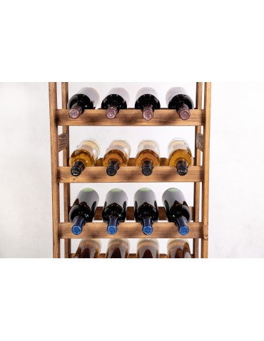 Sosnowy regał na wino RW-1-44 ▪ W kolorze brązowym - product 2